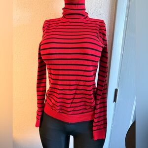 Ralph Lauren Red and Black Striped Sweater